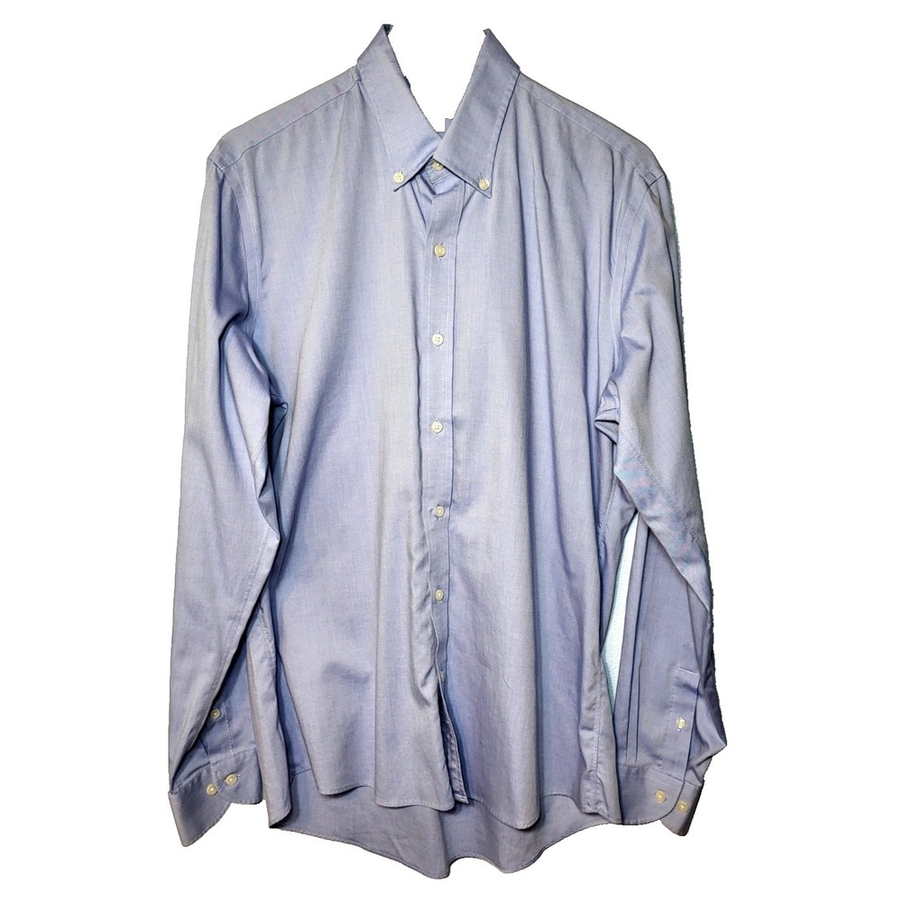 Button Down Brand Blue Supima Cotton Button Down Long Sleeve Shirt Professional‎